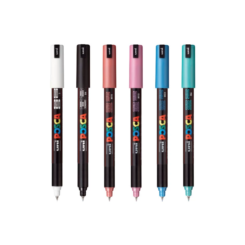 Extra tenký popisovač UNI POSCA PC-1MR, 0,7 mm - 24, čierny