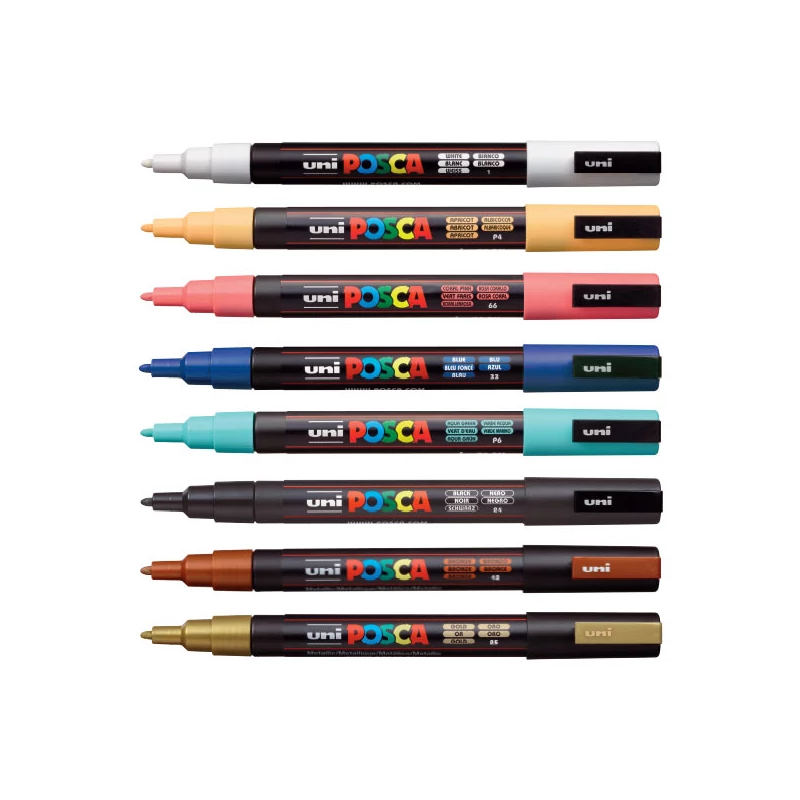 Popisovač UNI POSCA PC-3M, 0,9-1,3 mm - 24, čierny