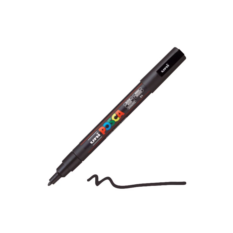 Popisovač UNI POSCA PC-3M, 0,9-1,3 mm - 24, čierny
