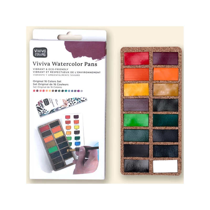 Sada akvarelových farieb Viviva, 16 ks, Original colors