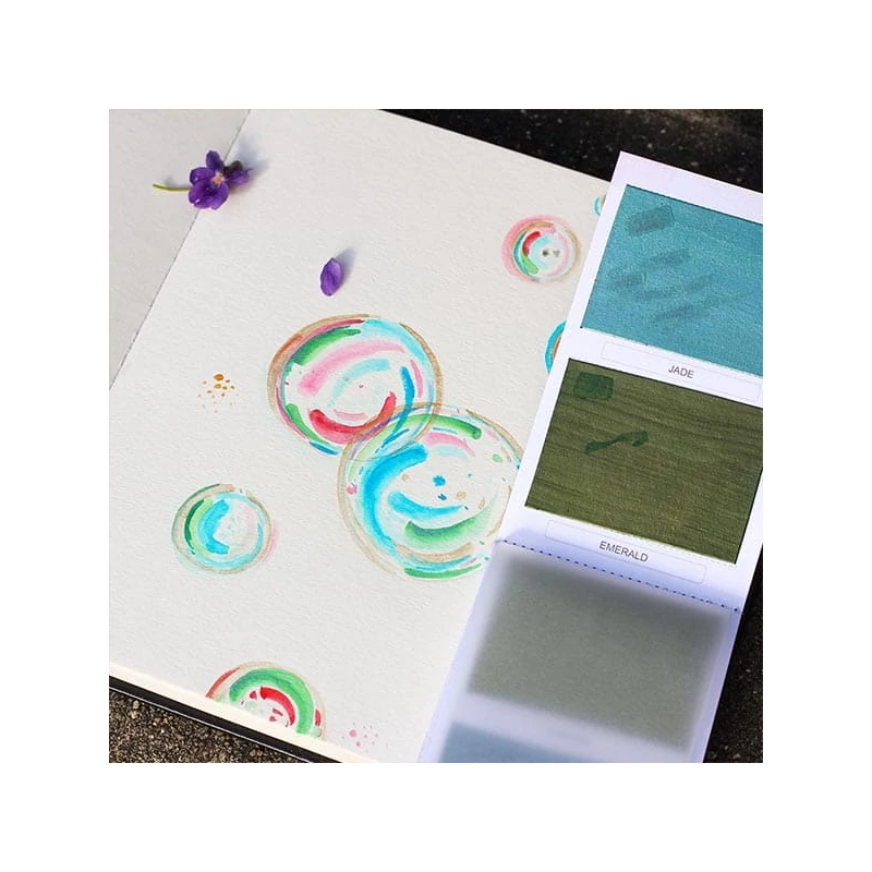 Sada akvarelových papierových paliet Viviva Colorsheets - 10 farieb, Metallic Single Set