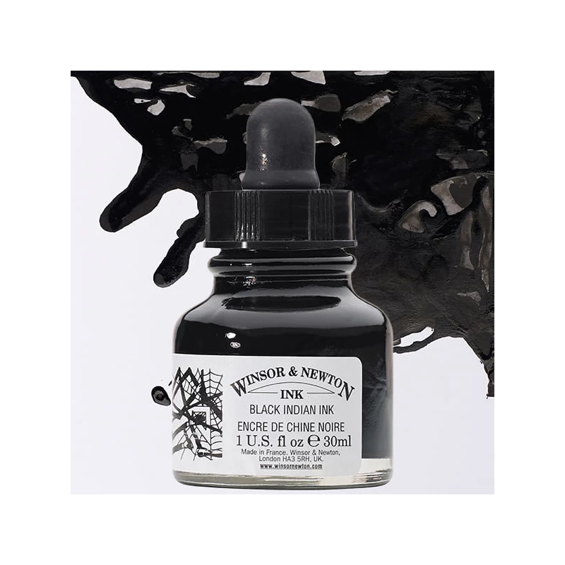 Atrament Winsor&Newton, 30 ml - black indian ink