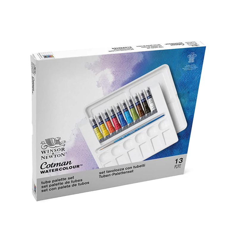 Sada akvarelových farieb Winsor&Newton Cotman  10x8 ml + štetec - Palette