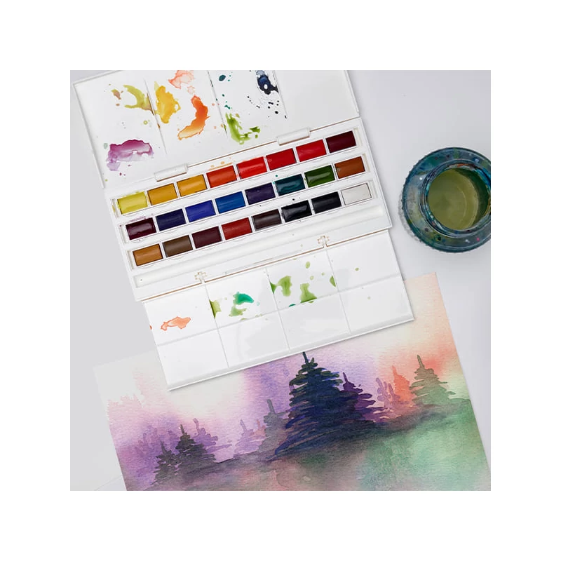 Sada akvarelových farieb Winsor&Newton Cotman Studio, 24 ks