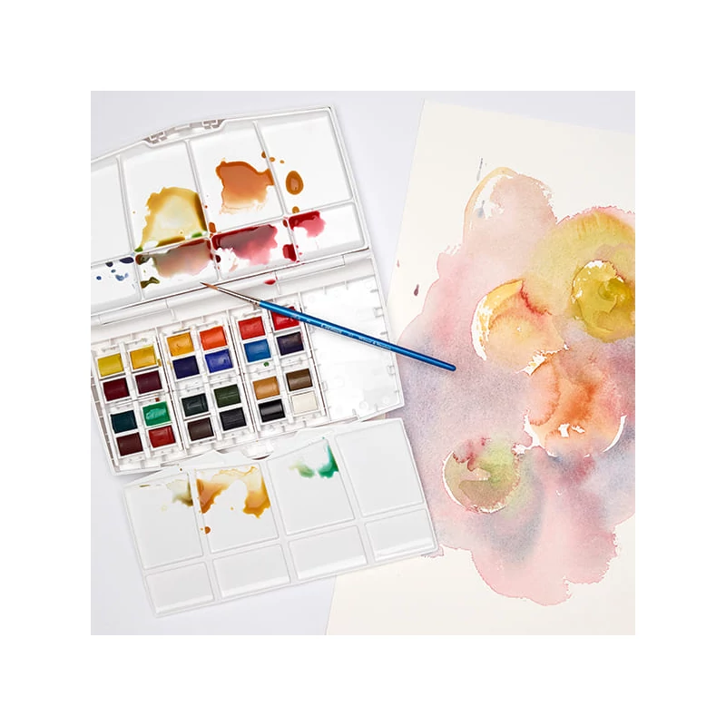 Sada akvarelových farieb Winsor&Newton Cotman Painting Plus, 24x1/2 panvičiek + štetec