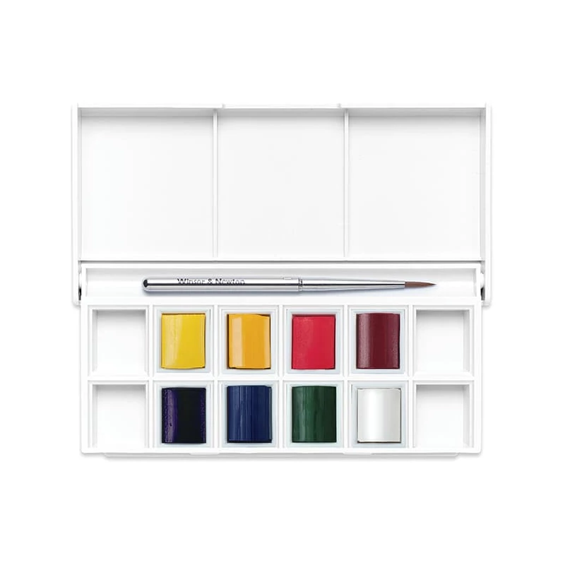 Sada akvarelových farieb Winsor&Newton Cotman Pocket Set, 8x1/2 panvičiek+ štetec- Floral