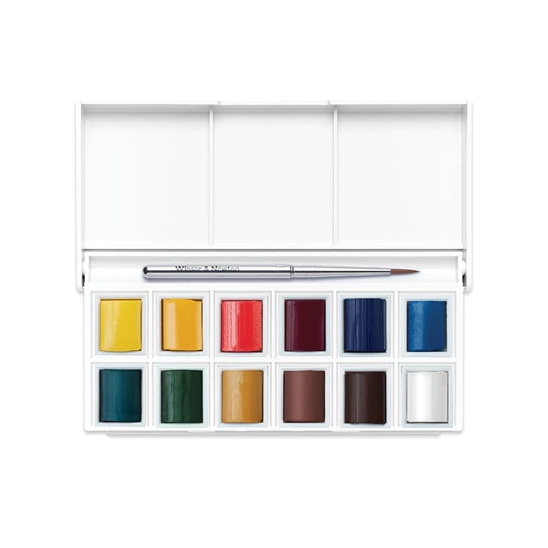 Sada akvarelových farieb Winsor&Newton Cotman Pocket Set, 12x1/2 panvičiek+ štetec- Sketchers'