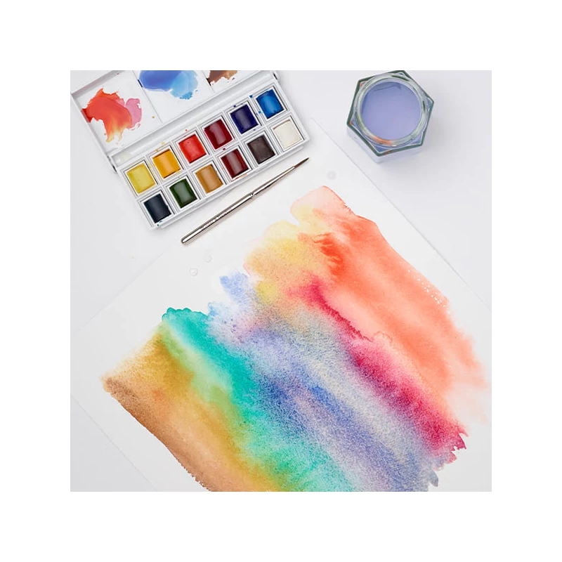 Sada akvarelových farieb Winsor&Newton Cotman Pocket Set, 12x1/2 panvičiek+ štetec- Sketchers'