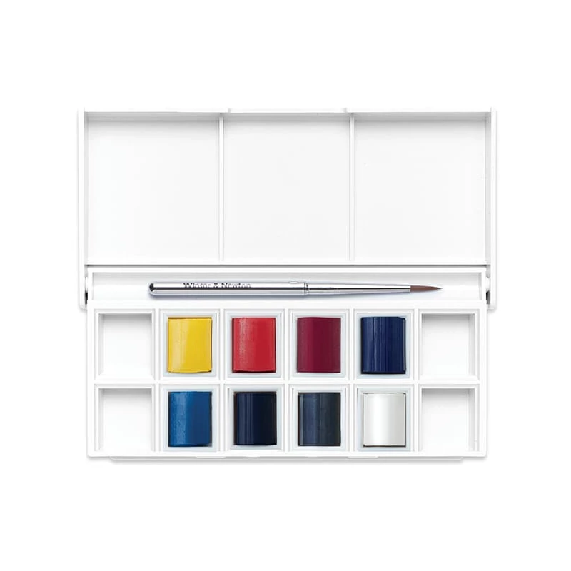 Sada akvarelových farieb Winsor&Newton Cotman Pocket Set, 8x1/2 panvičiek+ štetec- Skyscape