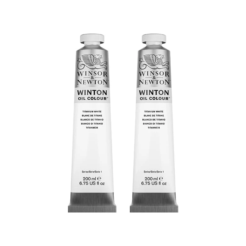 Balenie olejových farieb Winsor&Newton Winton, 2x200 ml, titanium white