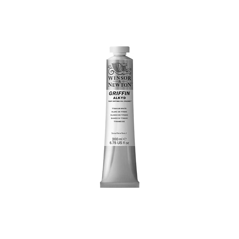Olejová alkydová farba Winsor&Newton Griffin, 200 ml - titanium white